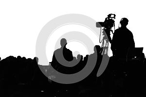 Conference production cameraman silhouette