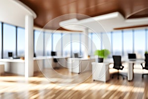 Conference room with meeting table and chairs and panoramic city view, 3D Rendering