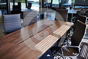 Conference room in office. Modern meeting room for business negotiations and business meetings. Boardroom