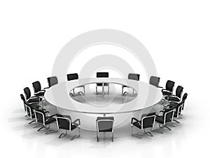 Conference table and chairs