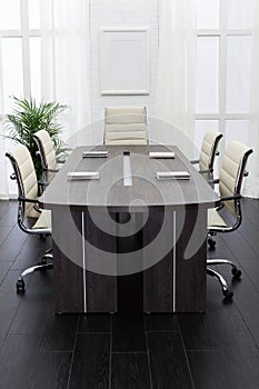 Conference table in modern office