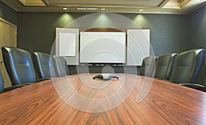 Conference Table w/Blank Whiteboard