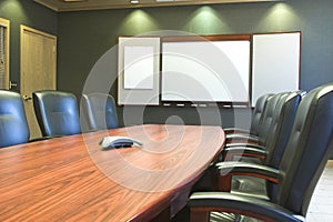 Conference Table w/Blank Whiteboard