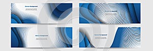 Conference vector template. Abstract dotted blue background for IT conference invitation, business meeting. Banner for social