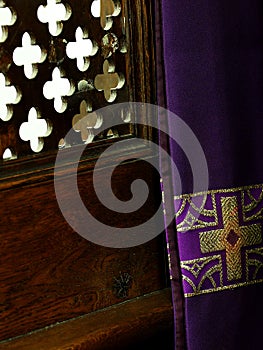 Confessional in the church photo