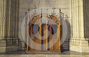 Confessional in church