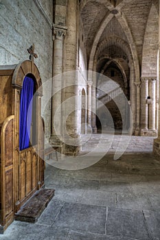 Confessional in old monastery photo