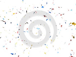 Confetti explosion on white background