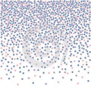 Confetti falling backdrop. Rose quarts and serenity colors.