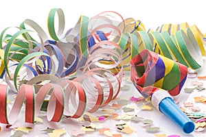 Confetti and garlands decoration for celebration