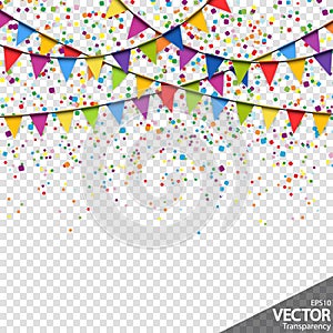 confetti and garlands party background