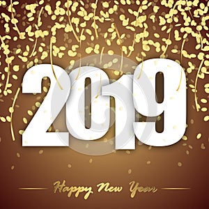 confetti New Year party 2019 background