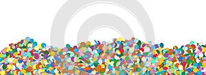 Confetti Panorama Background Template with Free Text Space
