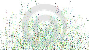 Confetti party popper explosions on a white background. 3d animation, 4K