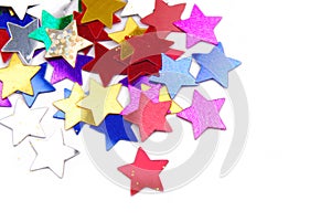 Confetti stars border background