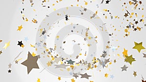 Confetti stars flying fun party background