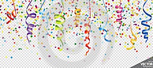 confetti and streamers party background