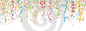 Confetti and streamers vector