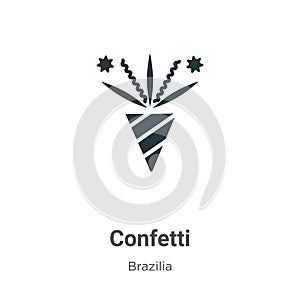Confetti vector icon on white background. Flat vector confetti icon symbol sign from modern brazilia collection for mobile concept photo