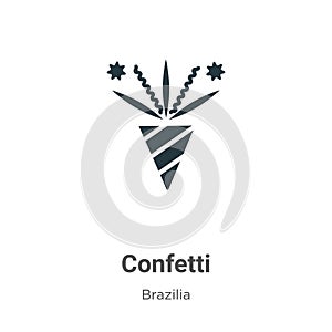 Confetti vector icon on white background. Flat vector confetti icon symbol sign from modern brazilia collection for mobile concept