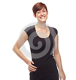 Confidence is a beautiful feature in a woman. Studio shot of an attractive young woman isolated on white.