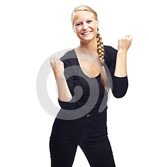 Confidence is a beautiful feature in a woman. Studio shot of an attractive young woman isolated on white.