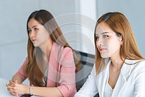 Confidence Business woman in white portrait business offic