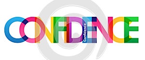 CONFIDENCE colorful overlapping letters vector banner