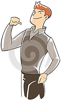 Confidence executive pointing himself with thumb