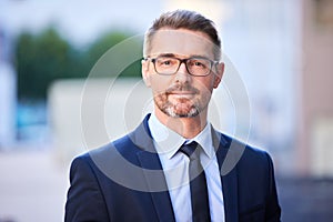 Confidence is his secret weapon in the corporate world. Cropped portrait of a handsome mature businessman standing