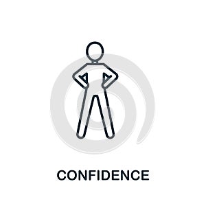 Confidence icon from life skills collection. Simple line Confidence icon for templates, web design and infographics photo