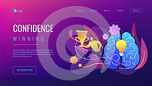 Confidence and winning concept landing page.