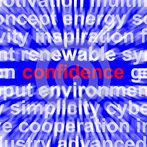 Confidence Word Shows Self-Assurance Composure