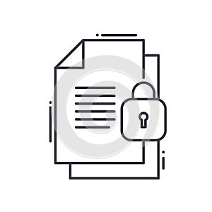 confidencial document line icon, outline symbol, vector illustration, concept sign