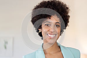 Confident African American businesswoman in earrings