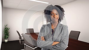 Confident African American Businesswoman In an Office