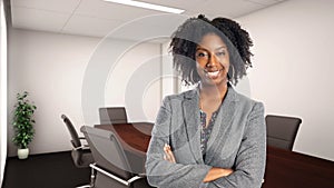 Confident African American Businesswoman In an Office