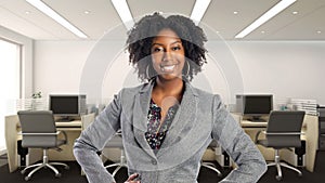 Confident African American Businesswoman In an Office