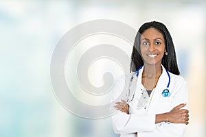 Confident African American female doctor medical professional