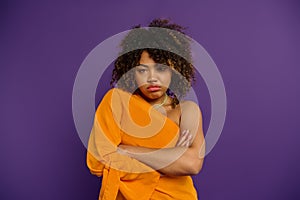 Confident African American woman posing with