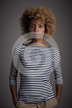 Confident afro-american woman studio shot