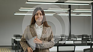 Confident Asian businesswoman office worker female Korean girl Chinese business woman Japanese Malaysian lady worker