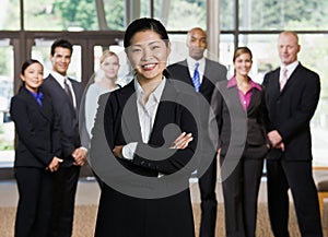 Confident Asian businesswoman posing