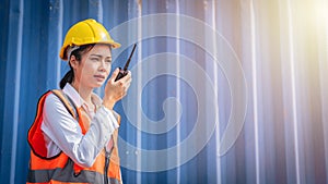 Confident asian female engineer portrait.