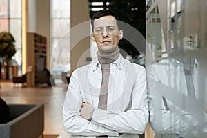 Confident Asian Man Wearing Glasses