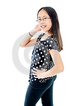 Confident Asian Tween Girl Posing