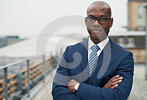 Confident black business man photo