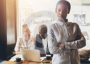 Confident black business woman