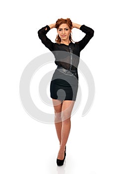 Confident business woman in full length pose