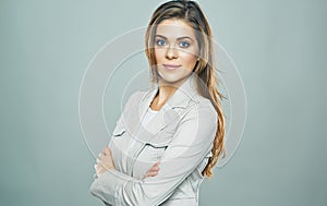Confident Business woman isolated portrait.